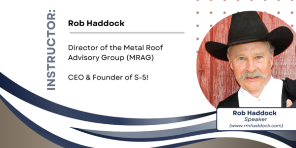 S-5! A must-attend for industry pros: Join the “Metal Roofing Systems” course!