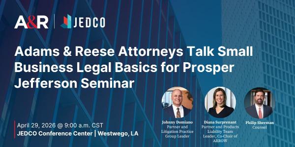 Adams & Reese - JEDCO Conference Center in Westwego 600x300